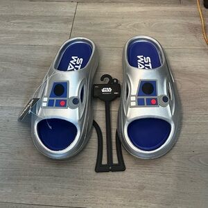 Star Wars R2-D2 Silver Slides slip-ons New